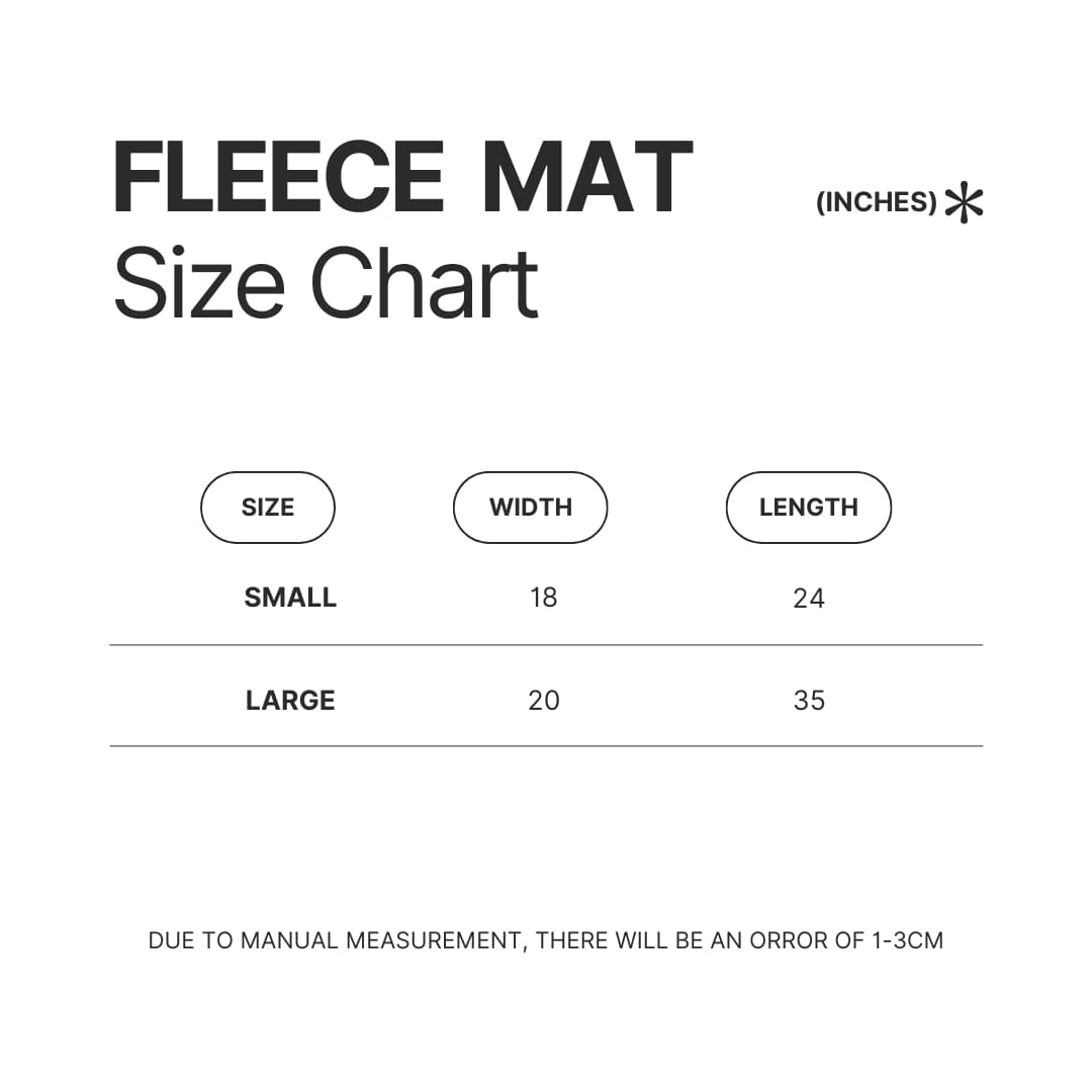 Fleece Mat Size Chart - Ergo Proxy Store